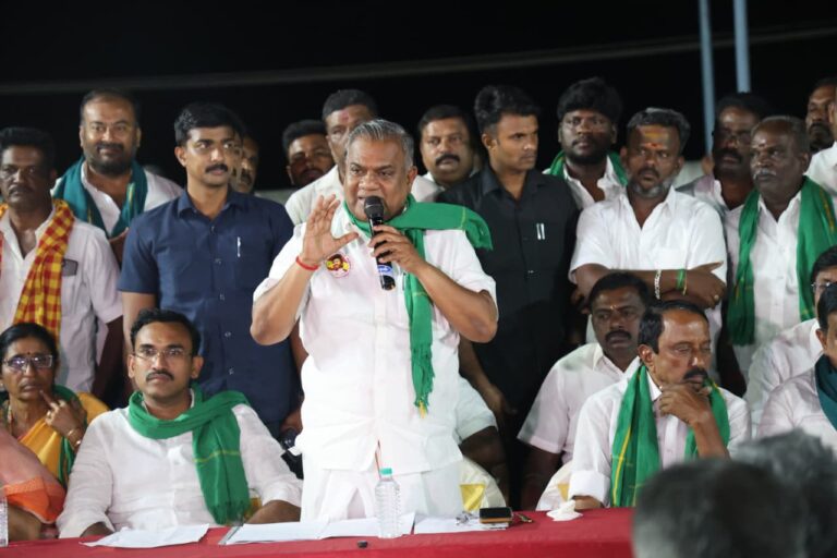 மாண்புமிகு அமைச்சர் புஸ்ஸி என். ஆனந்த் – தாராபுரம் உப்பாறு பாசன விவசாயிகள் கலந்தாய்வுக் கூட்டத்தில் பங்கேற்பு