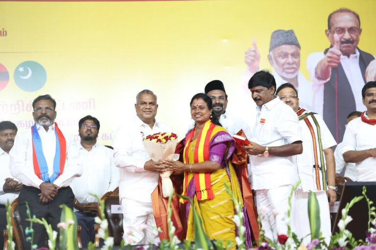 மதுராந்தகம் தேர்தல் பரப்புரையில் Bussy N. Anand – மரகதம் குமரவேலுக்கு ஆதரவாக வாக்கு சேகரிப்பு